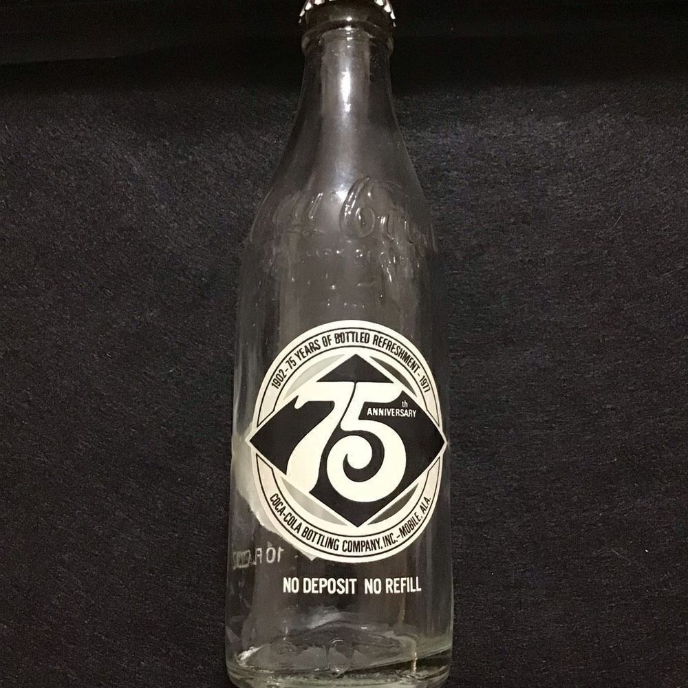 Coca-Cola 75th anniversary signature bottle Mobile Alabama bottling